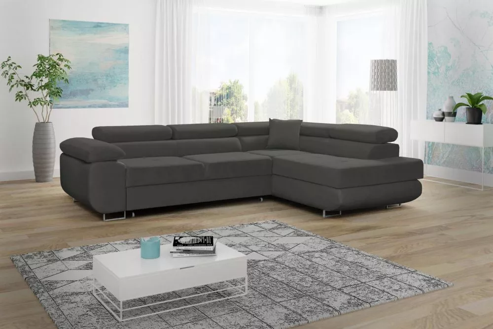 Dīvāns Lido standard · Antracīts · 202 × 275 × 75 cm
