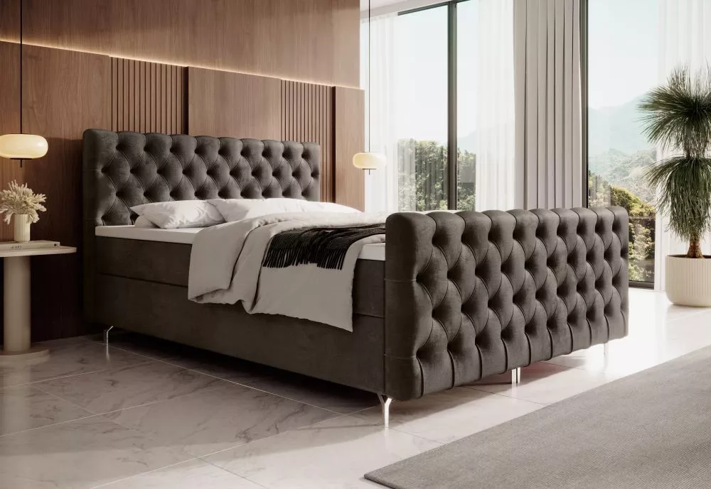 Gulta Chester Plus Bonell Boxspring Standard Guļamvietas platums: 180 cm, Guļamvietas garums: 200 cm, · Brūns · 180 × 21