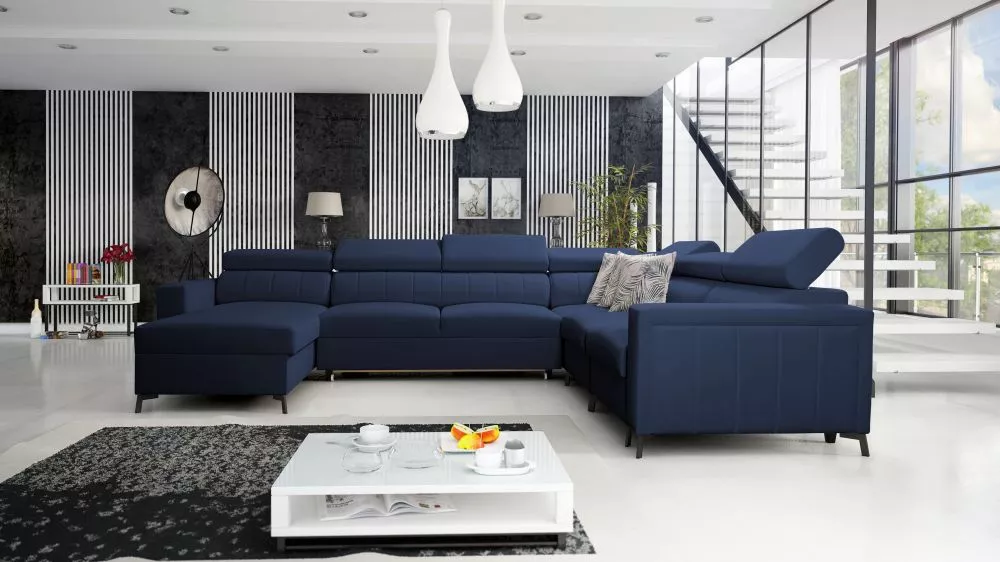 Dīvāns Baltico 7 Premium Standard · Zils · 274 × 351 × 83 cm