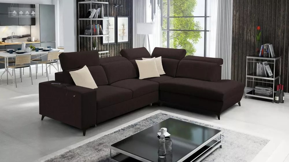 Dīvāns Bartone 7 Mix Standard · Tumši brūns · 224 × 283 × 83 cm