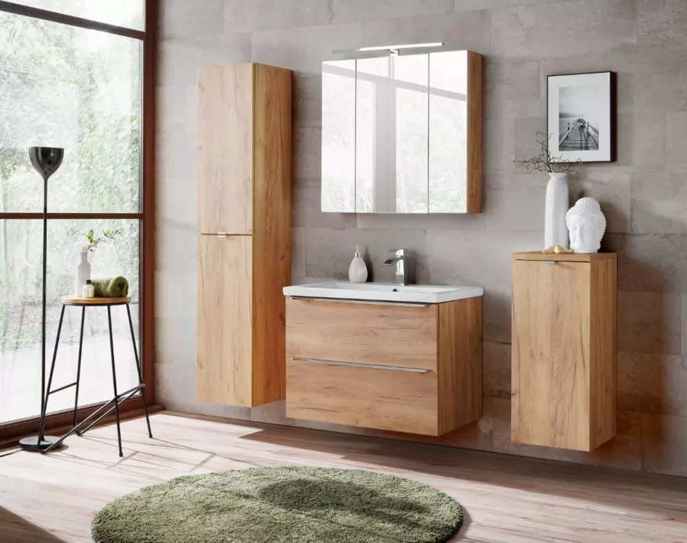 Vannas istabas komplekts Capri Oak 3 ar LED · 170 × 46 cm