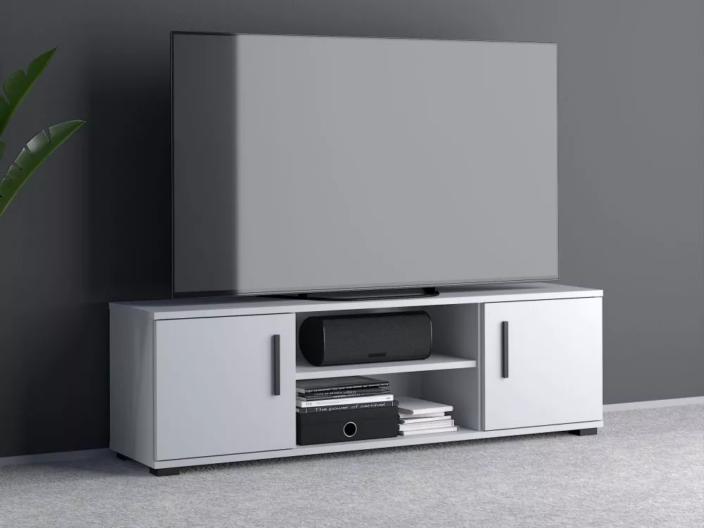 TV tumba Arizona RTV · Balts · 140 × 37 × 34.5 cm