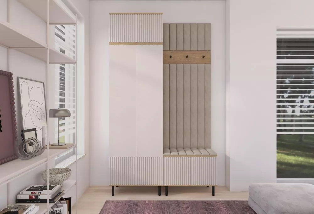 Apavu plaukts Bello 4 Trinity Korpusa krāsa: ozols cremona + kašmira, · 140 × 235 × 40 cm