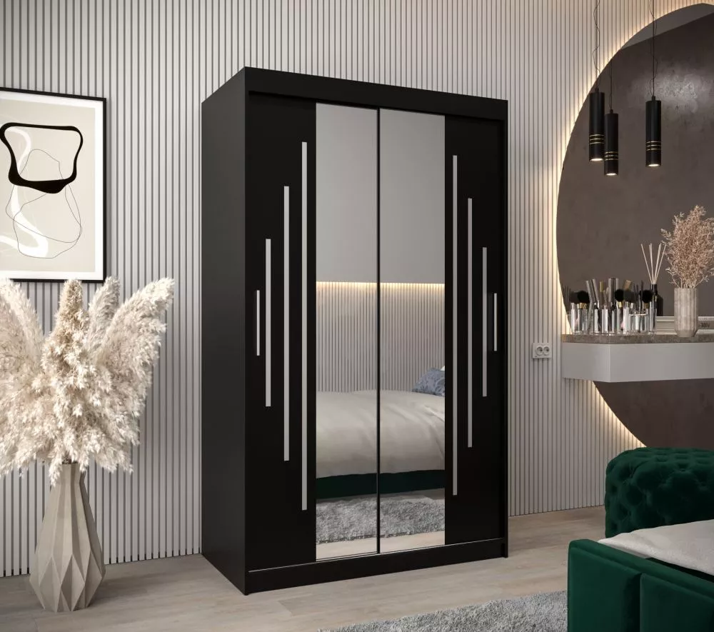 Skapis York 1 · Melns · 120 × 62 × 200 cm