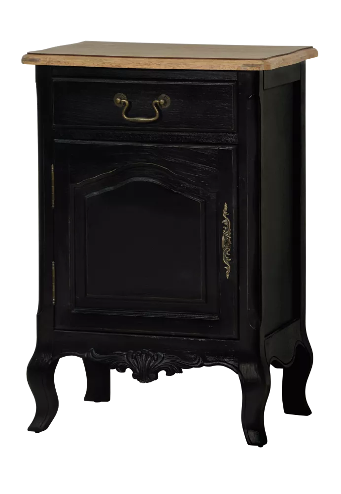 Kumode Sorrento SO013B · Melns + brūns · 51 × 34 × 74 cm