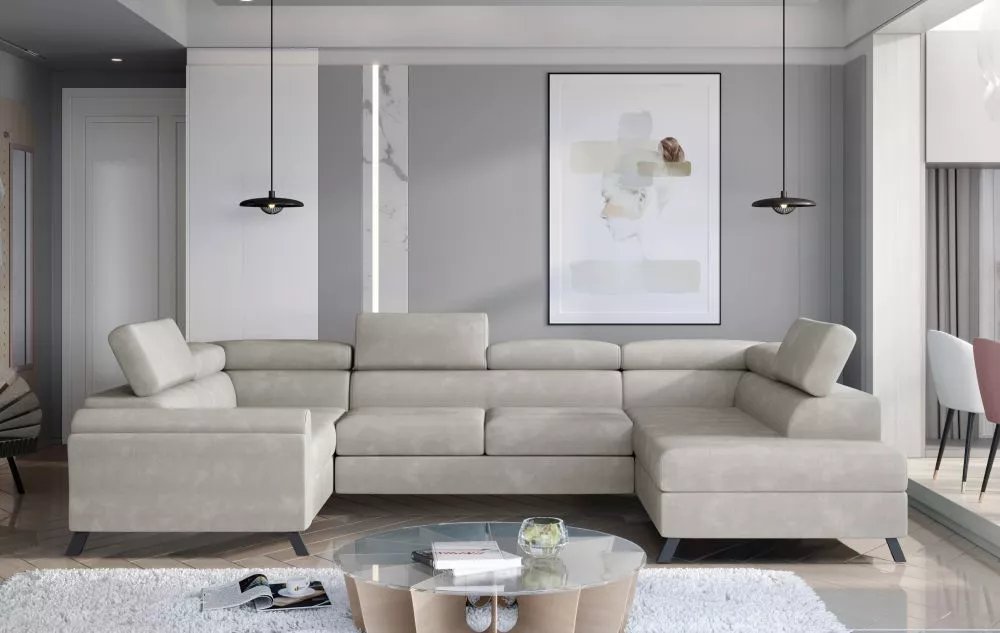Dīvāns Escada standard · Gaišais krēms · 200 × 336 × 76 cm