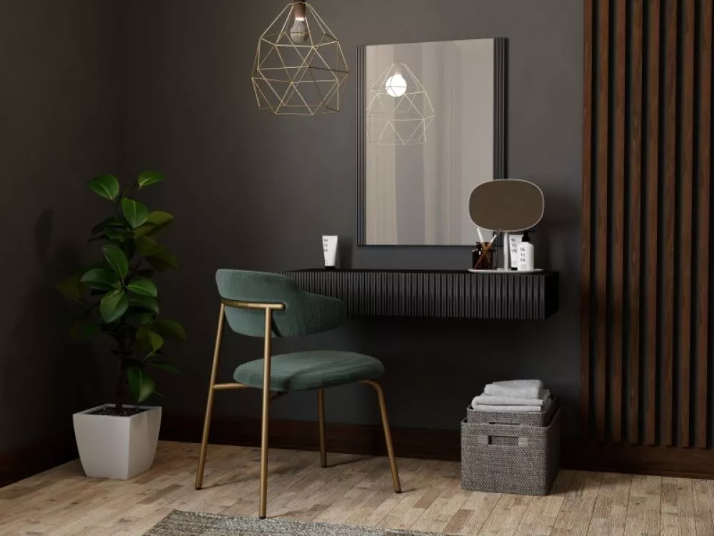 Kosmētikas galds Pafos T Atvilktņu skaits: 1, Ar atvilktnēm: 1, · Melns
