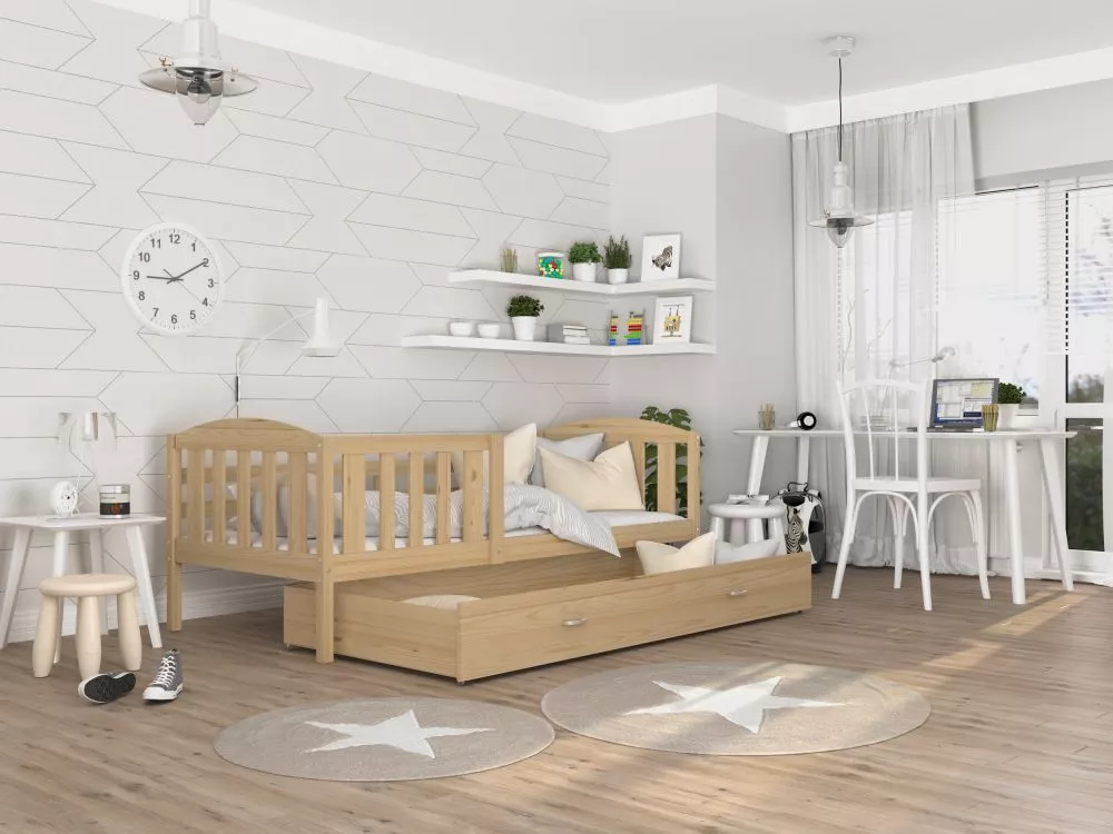 Bērnu gulta Kubus P 80x190 ar stelāžu Guļamvietas platums: 80 cm, Guļamvietas garums: 190 cm, · 86 × 198 × 74 cm