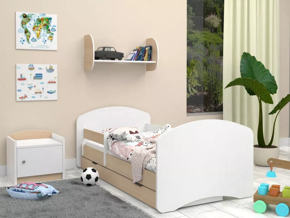 Bērnu gulta Happy L04 160x80 ar stelāžu Guļamvietas platums: 80 cm, Guļamvietas garums: 160 cm, · 92 × 164 × 65 cm