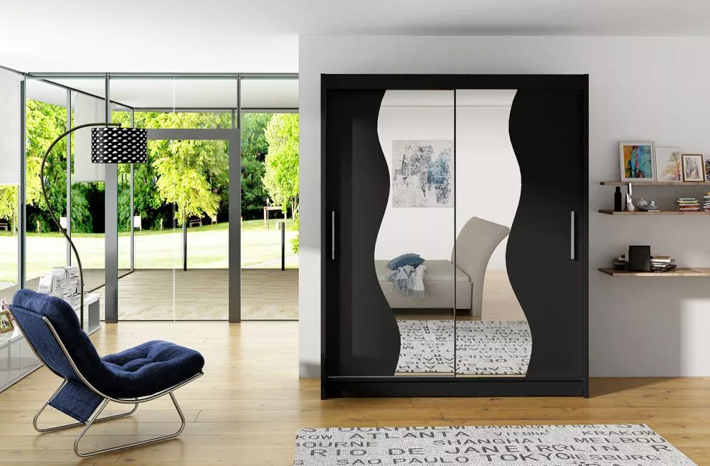 Skapis Renzo · Melns · 150 × 58 × 200 cm