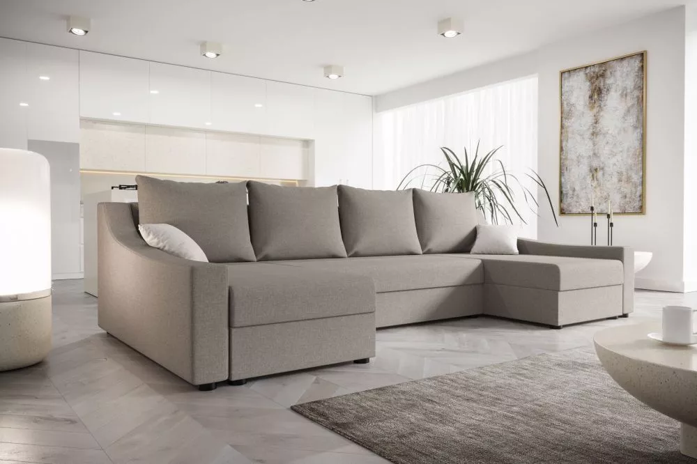 Dīvāns Ontario U Classic standard · Pelēks · 140 × 303 × 90 cm