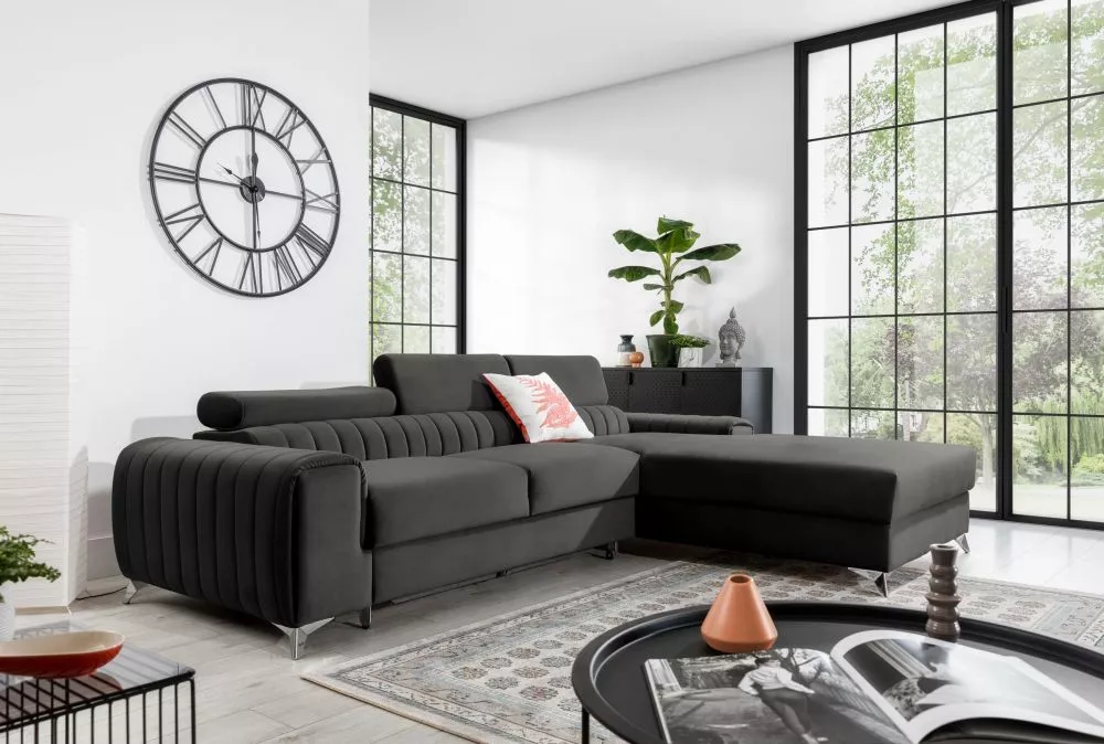 Dīvāns Grayson Premium Standard · Tumši pelēks · 205 × 275 × 98 cm