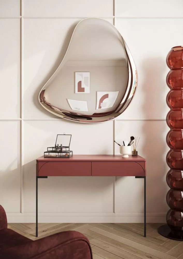 Kosmētikas galds Sonatia T100 2SZ · Sarkans · 104 × 72 × 45 cm
