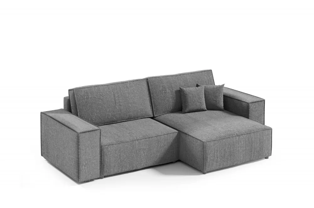 Dīvāns Poso L Mini Standard · Tumši pelēks · 148 × 257 × 70 cm
