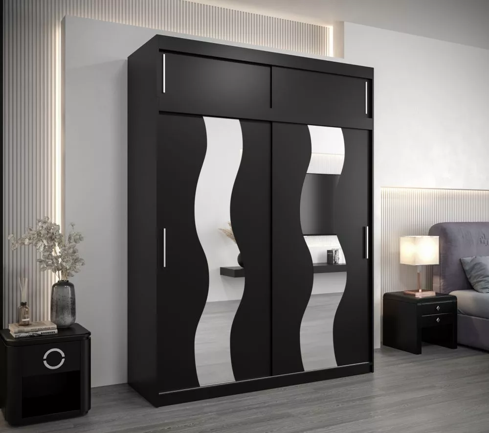 Skapis Sewilla Plus · Melns · 180 × 62 × 240 cm