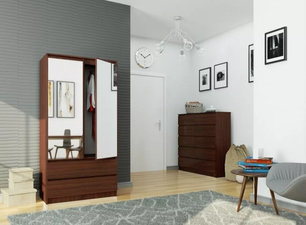 Skapis S902D2SZ Mirror · 90 × 51 × 180 cm