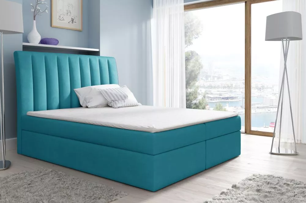 Gulta Nero Boxspring Premium Standard Guļamvietas platums: 160 cm, Guļamvietas garums: 200 cm, · Tirkīzs · 160 × 217 × 1