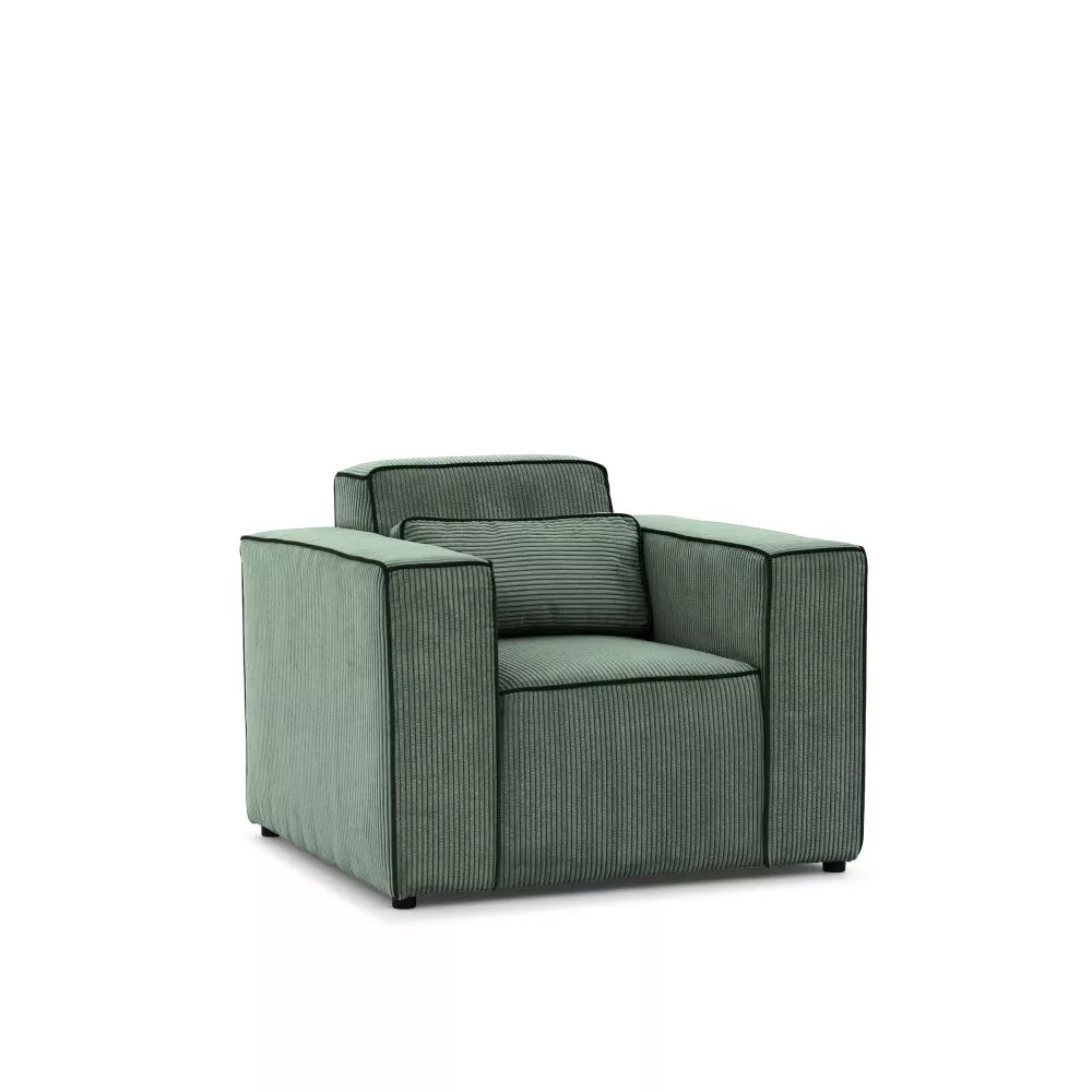 Mīksts krēsls Castel 1S Standard Sēdvietas dziļums: 47 cm, · Tumši zaļš · 101 × 92 × 80 cm