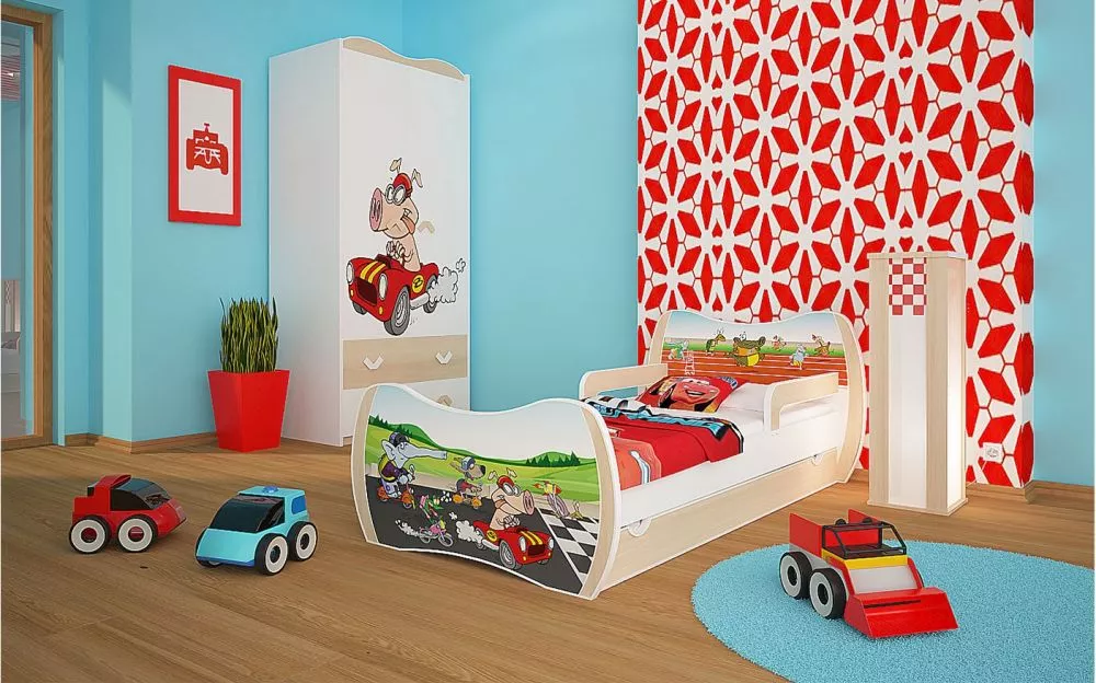 Bērnu gulta Dream L04 160x80 DM19 ar stelāžu Guļamvietas platums: 80 cm, Guļamvietas garums: 160 cm, · 104 × 164 × 71 cm
