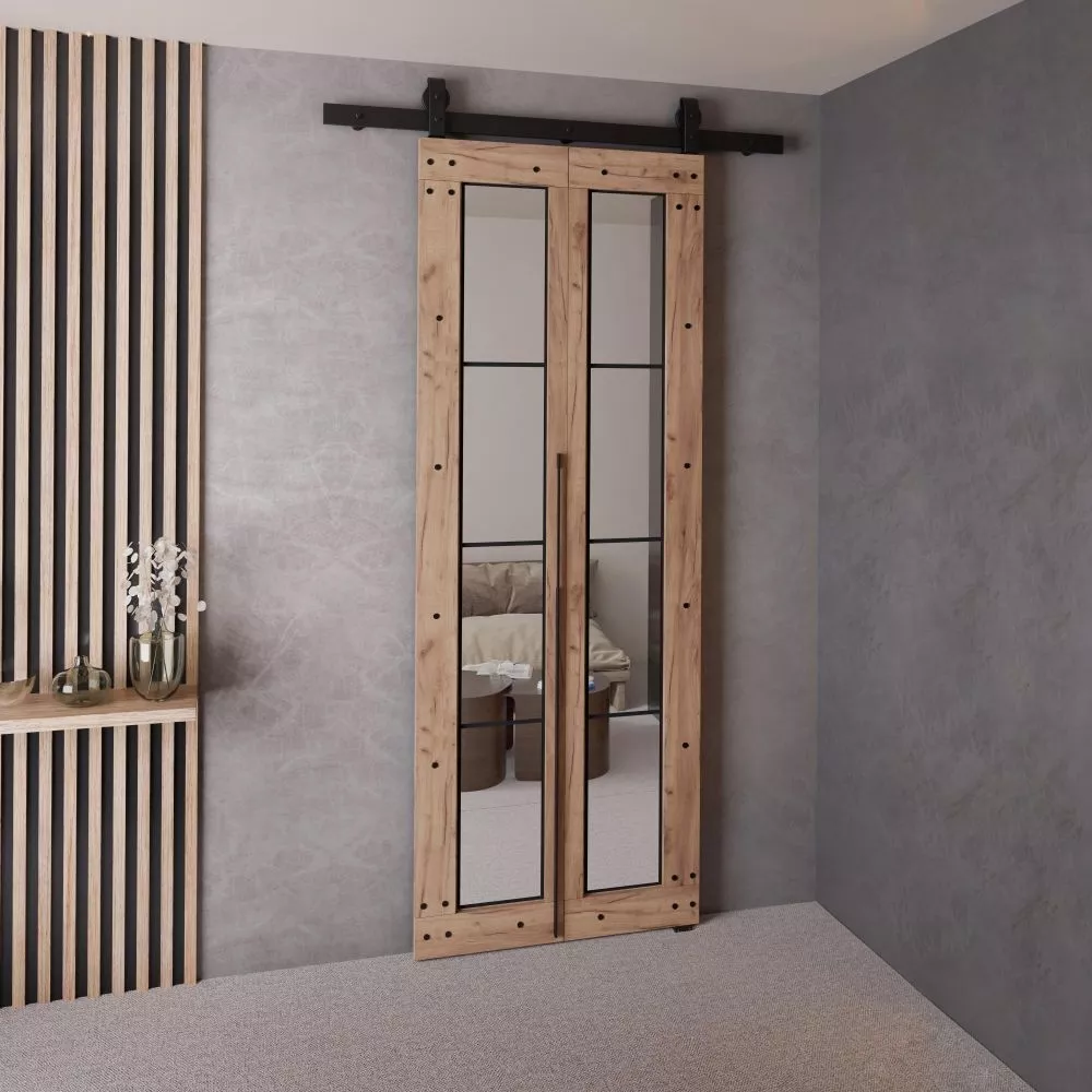 Bīdāmās durvis Qudio Loft-6 · Ozols craft zelts · 66 × 205 cm