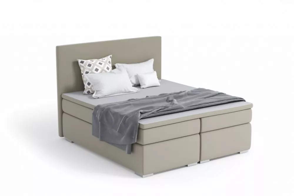 Gulta Neo Boxspring Standard Guļamvietas platums: 160 cm, Guļamvietas garums: 200 cm, · Gaiši brūns · 170 × 206 × 120 cm
