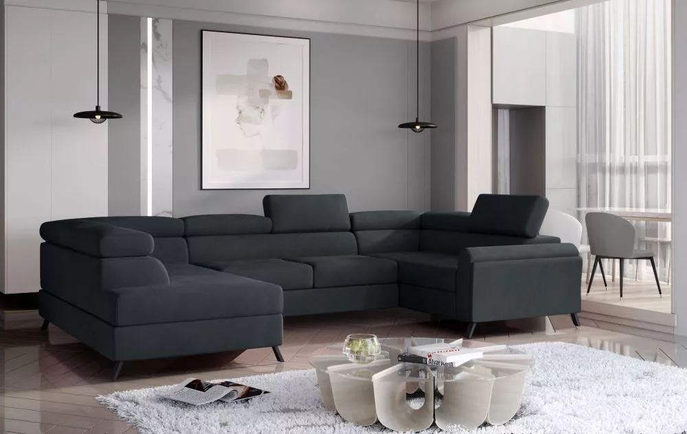 Dīvāns Escada Premium standard · Grafīts · 200 × 336 × 76 cm