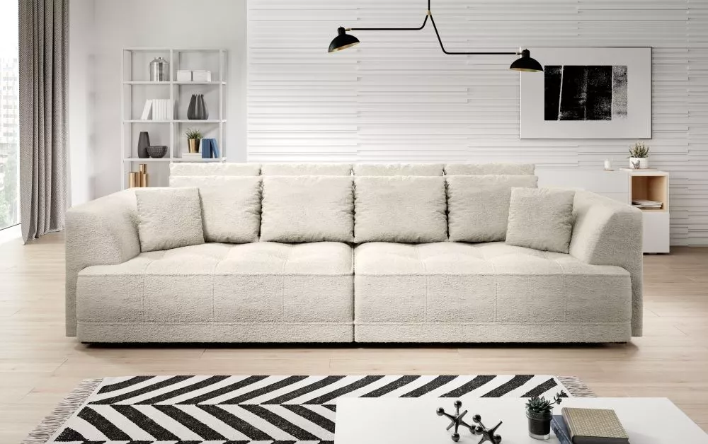 Dīvāns Tiga Bigsofa Standard · Gaišais krēms · 136 × 302 × 88 cm
