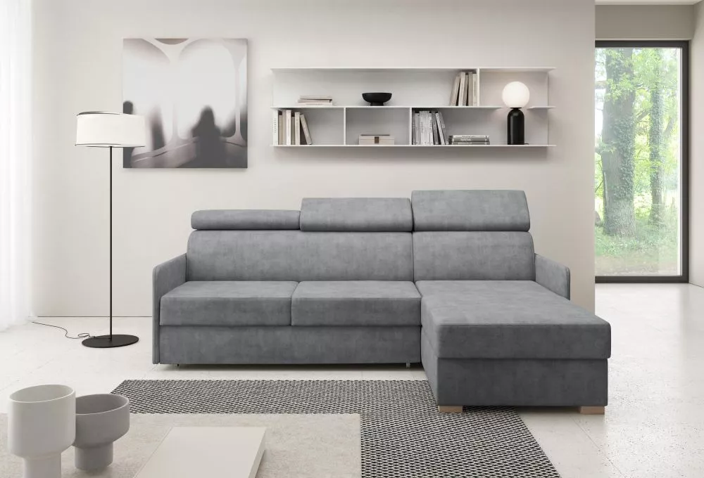 Dīvāns Adela Slim standard · Gaiši pelēks · 170 × 220 × 96 cm