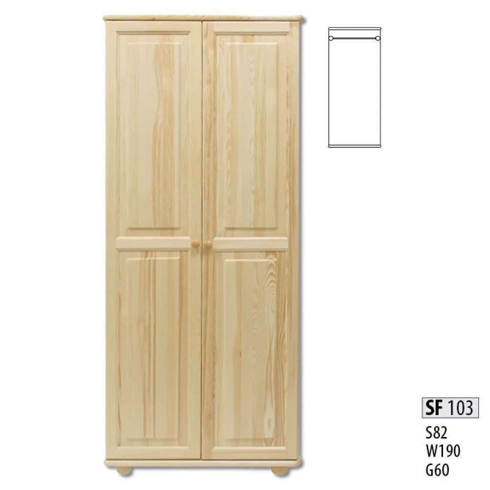 Skapis SF 103 · Priede · 82 × 60 × 190 cm