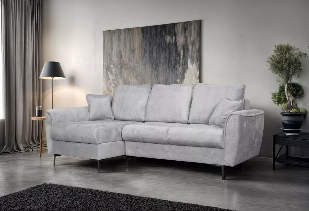 Dīvāns Vasco Corner Standard · Gaiši pelēks · 160 × 245 × 97 cm