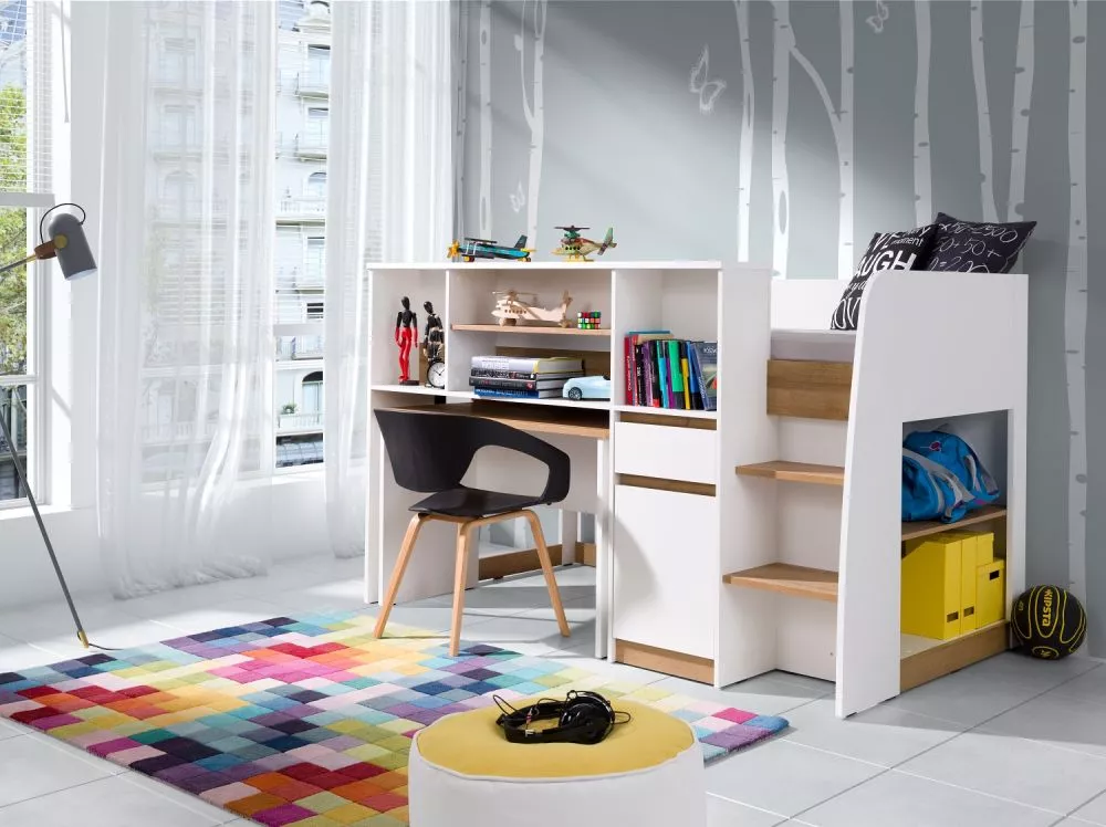 Divstāvu gulta Sinco ar stelāžu Guļamvietas platums: 90 cm, Guļamvietas garums: 200 cm, · 117.50 × 205 × 128 cm