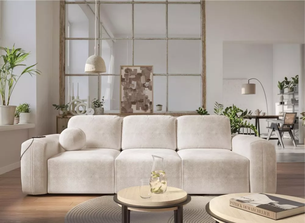 Dīvāns Berno Sofa Standard · Gaiši bēšs · 97 × 256 × 83 cm