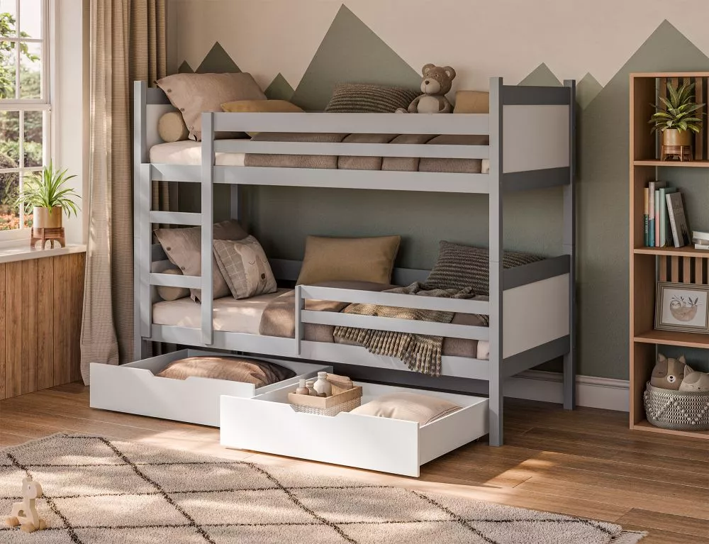Bērnu gulta Leno ar stelāžam Guļamvietas platums: 80 cm, Guļamvietas garums: 180 cm, · 85.5 × 188.5 × 150 cm