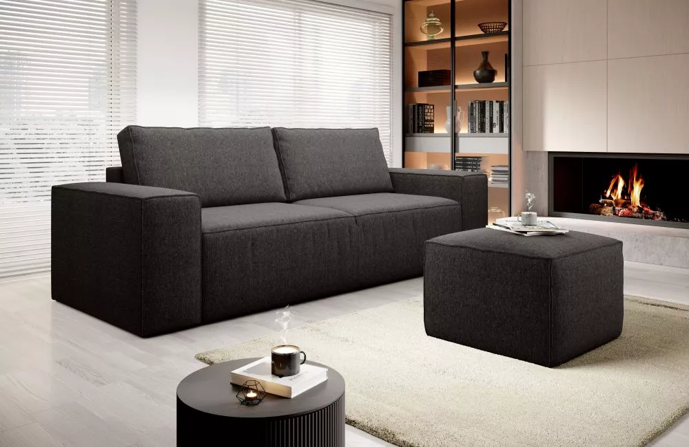 Dīvāns Silla 3S Standard · Tumši brūns · 104 × 260 × 96 cm