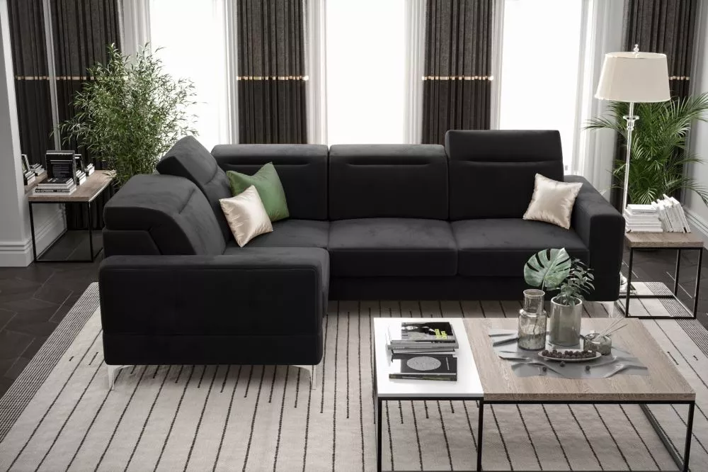 Dīvāns Malibu standard · Melns · 185 × 250 × 90 cm