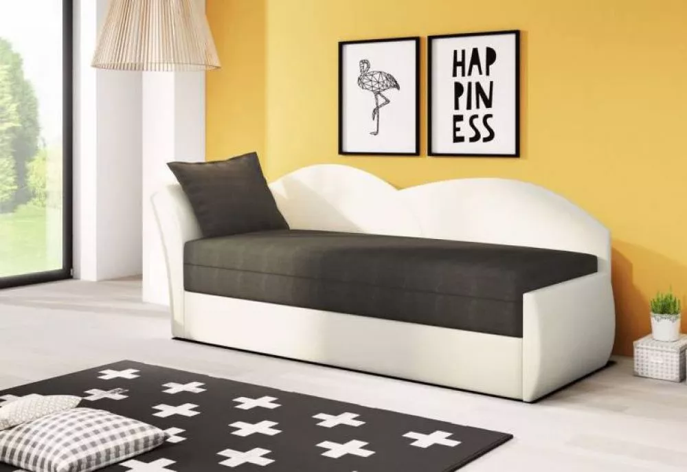 Dīvāns Comfort Aga standard · Melns + balts · 75 × 218 × 77 cm