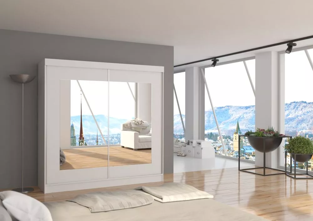 Skapis Mateo 200 · Balts · 200 × 62 × 200 cm