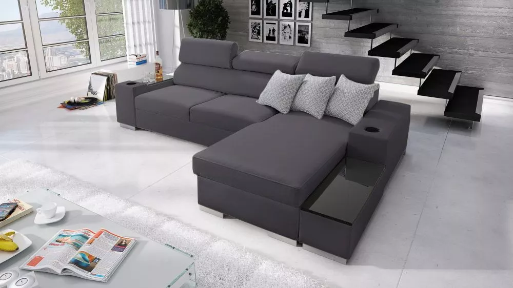Dīvāns Perseo 1 Mini Standard · Tumši pelēks · 170 × 274 × 95 cm