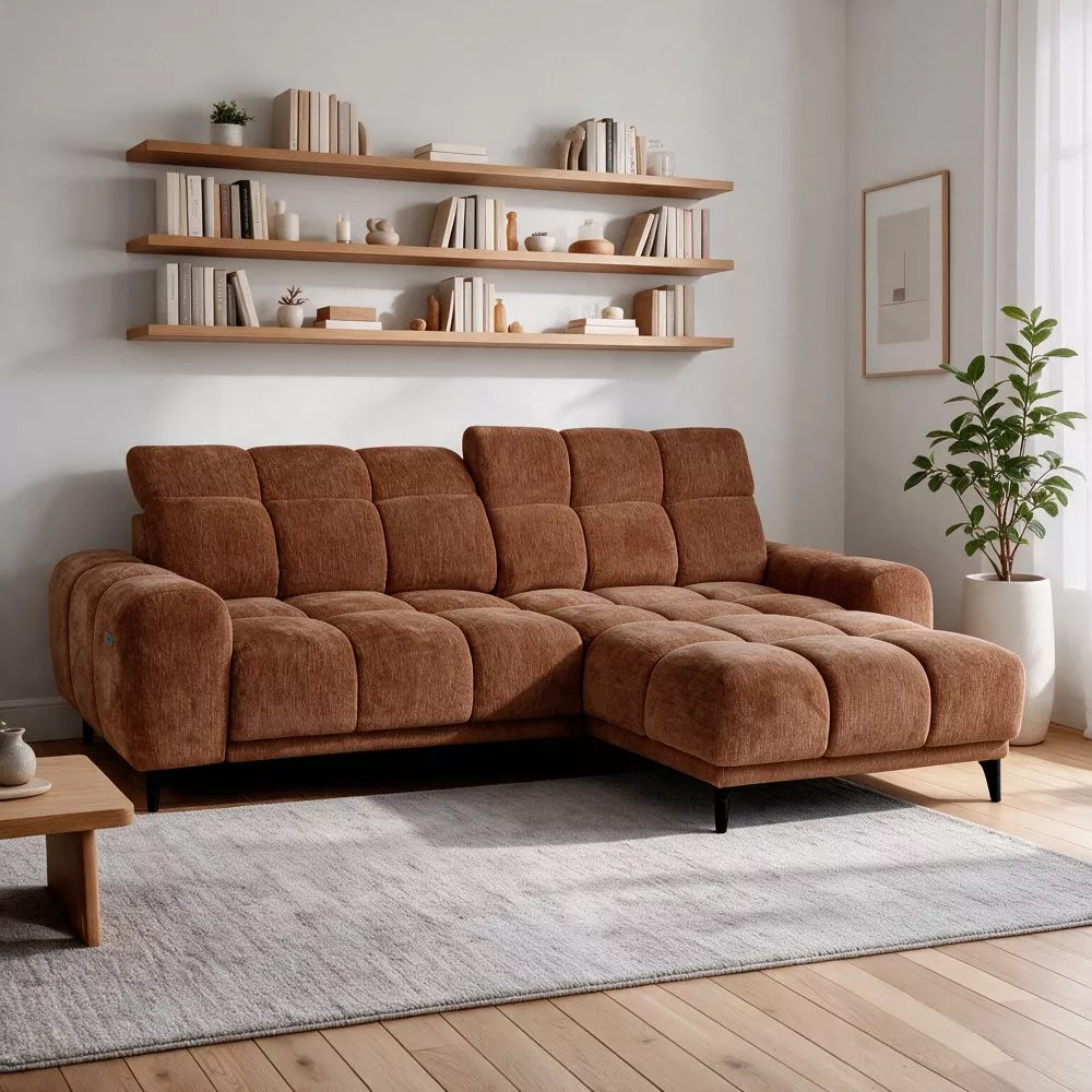 Dīvāns Monza Mini Electric Standard · Brūni oranžs · 182 × 275 × 85 cm