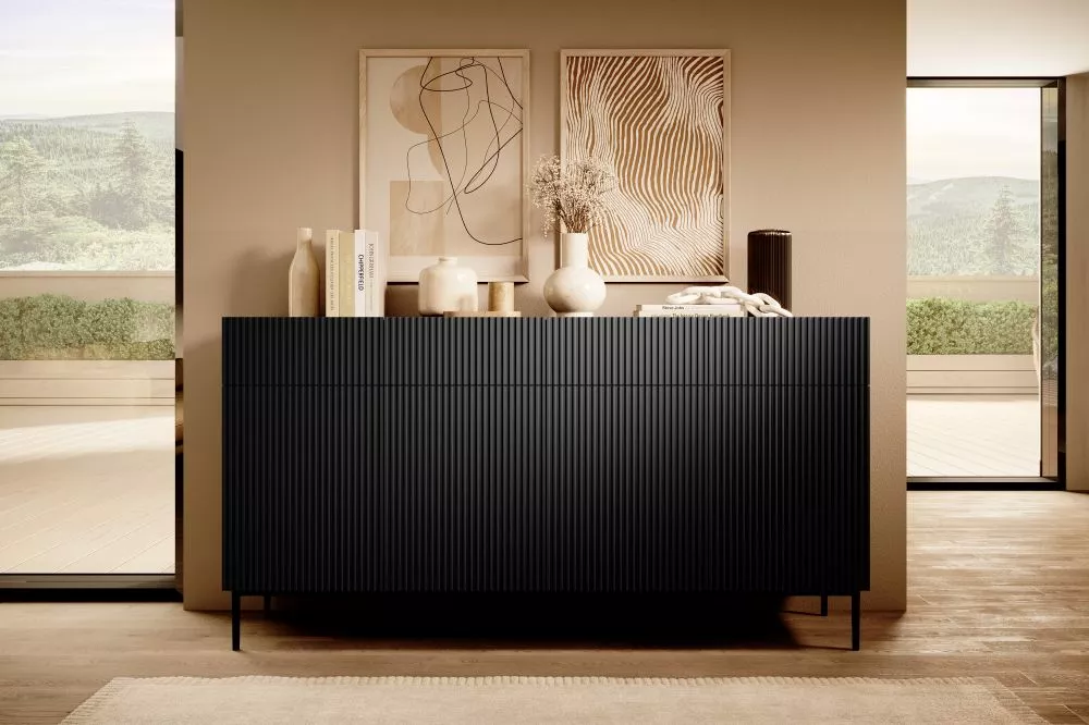 Kumode Nicole K200 4D4SZ Black · Melns · 200 × 45 × 105 cm