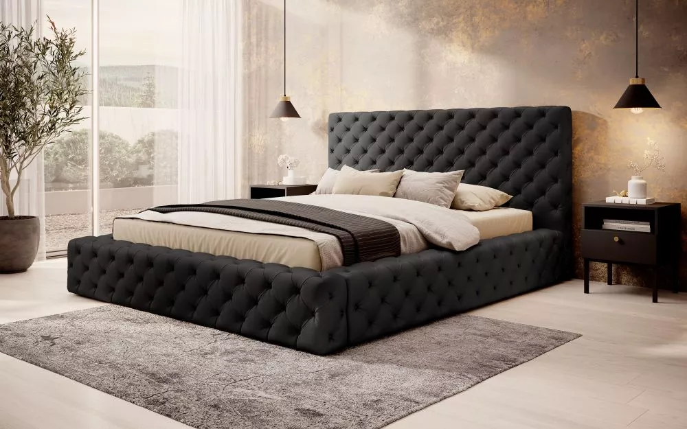 Gulta Princce Standard ar stelāžu Guļamvietas platums: 140 cm, Guļamvietas garums: 200 cm, stelāžas tips: metāla, · Meln