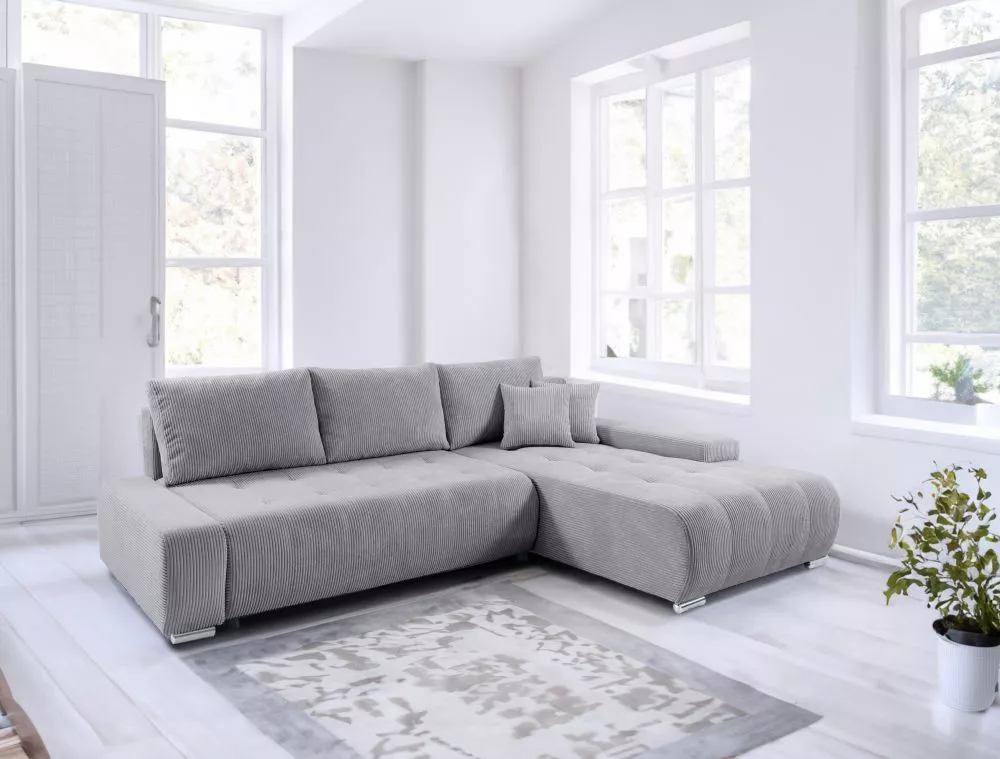 Dīvāns Velutti L Poso Standard · Pelēks · 185 × 265 × 85 cm