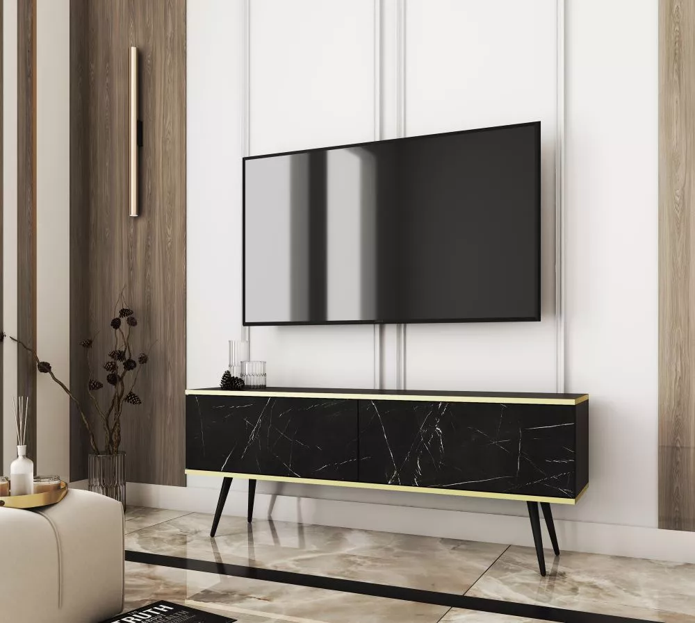 TV tumba Oro Black · 135 × 32 × 53 cm