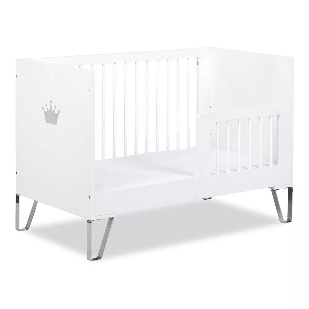 Bērnu gulta Blanka Premium 120x60 ar stelāžu Guļamvietas platums: 60 cm, Guļamvietas garums: 120 cm, · Balts · 66 × 125 