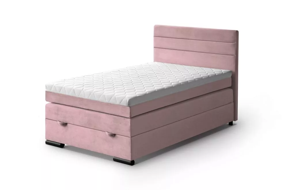 Gulta Teddy 120x200 Boxspring Standard Guļamvietas platums: 120 cm, Guļamvietas garums: 200 cm, · Rozā · 126 × 207 × 117