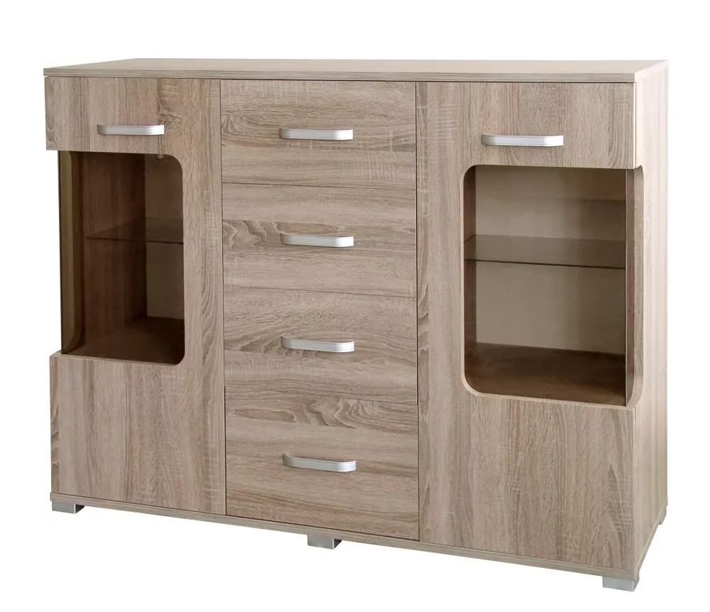 Kumode California KA-K3 · Trifeļu ozols · 130 × 40 × 103 cm