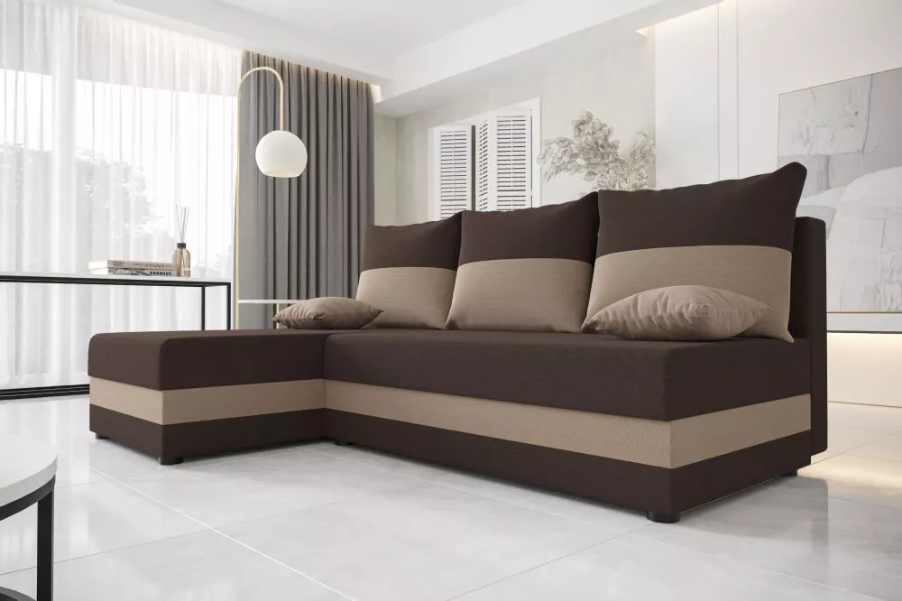 Dīvāns Hewlet Classic standard · Tumši brūns + brūns · 140 × 204 × 80 cm