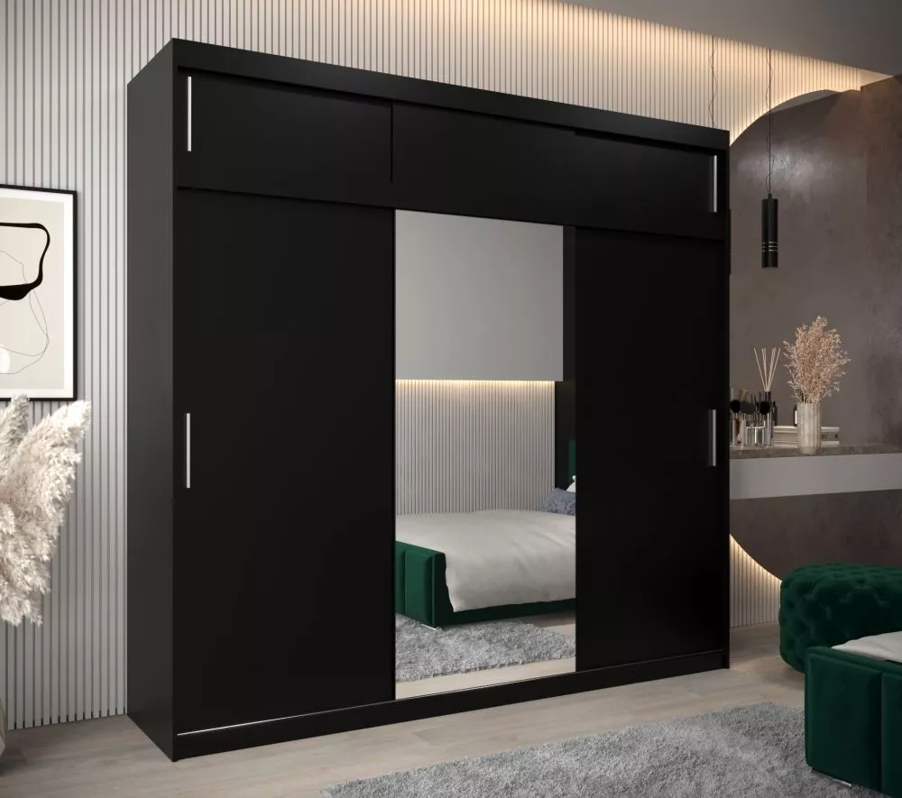 Skapis Tokyo 1 Plus · Melns · 250 × 62 × 240 cm