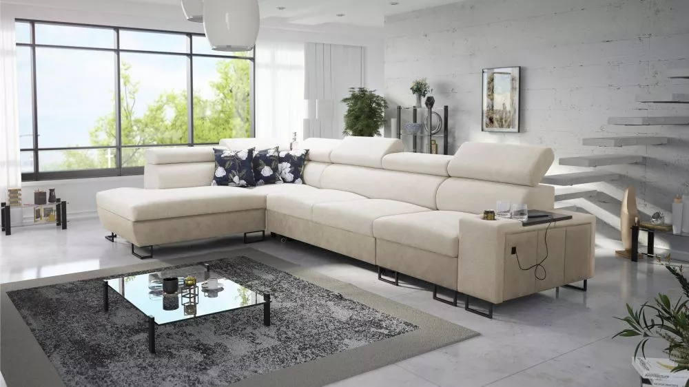Dīvāns Melody 11 Mini Premium Standard · Krēma · 220 × 350 × 84 cm
