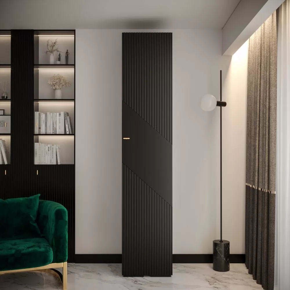 Skapis Manhattan Ryfel 2 · Melna · 50 × 47 × 236.7 cm